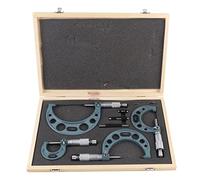 Juego de Micrómetros de Precisión Juego de Micrómetros de Diámetro Exterior 4 Piezas Medidor de Espesor de 0-100 Mm Calibrador a Vernier Micrómetro Exterior con Caja