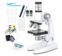 Juego de microscopio científico para niños: Visor Educativo de Gran Aumento con muestras de Diapositivas y de Ajuste de Enfoque, Equipo práctico de Aprendizaje de Laboratorio para Estudiantes