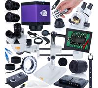 Juego de microscopio estéreo trinocular - 7-45x | Pantalla de 8" | 56LED