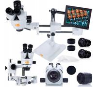 Juego de microscopio estereoscópico Jupiter Pro MSJP-T-SDMS1 - Cabeza trinocular, conector de cámara focal simulario, soporte de pantalla de 8", oculares WF10x/20 mm, distancia de trabajo ajustable