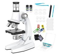 Juego de microscopio para principiantes - Kit de microscopio científico para principiantes 100X-1200X | Diapositivas preparadas proporcionadas a los entusiastas de la ciencia microscopio compuesto por