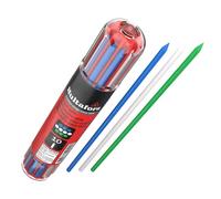 Juego de minas azul, verde y blanco para lápiz de carpintero 10 piezas I Hultafors I Con práctico dispensador con fijación por clip I Minas universales de 2,8 mm I Para diferentes superficies I 650140