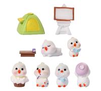 juego de mini adornos de pato en resina para paisajismo