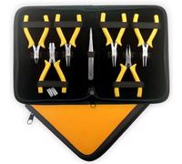 Juego de mini alicates, kit de herramientas de abalorios, herramientas para hacer joyas con alicates de mandíbula de nailon, pasatiempos y manualidades creativas, ideas de regalo, azul PTL® (amarillo)