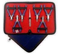 Juego de mini alicates, kit de herramientas de abalorios, herramientas para hacer joyas con alicates de mandíbula de nailon, pasatiempos e ideas de regalo creativas, azul PTL® (azul)