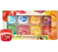Juego de mini bálsamo labial, juego de cuidado de labios con sabor a fruta, mascarilla labial hidratante y nutritiva de larga duración, imprimación antiagrietamiento incoloro (8 pcs/set)