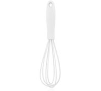Juego de mini batidor de silicona - Batidor de huevos y licuadora para hornear y cocinar, diseño compacto de 6.7 pulgadas con mango ergonómico, utensilios de cocina para lavavajillas (blanco)