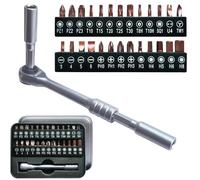 Juego de mini destornilladores de trinquete,destornillador de ángulo recto,destornilladores de desplazamiento corto con Phillips,planos,Torx,hexagonales,cuadrados,Pozidriv S2,puntas de