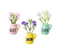 Juego de Mini imanes de jarrón de cerámica - Imanes de Flores estéticos de 3 Piezas |, Pizarra Blanca, taquilla, Cocina, Oficina, apartamento, minijarrones Decorativos, decoración magnética
