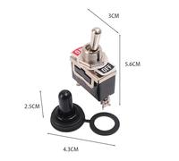 Juego de Mini interruptor de palanca, tapa impermeable, E-TEN1021, 2 pines, encendido y apagado, controlador de tablero de barco y motocicleta, palanca de cambios, 1/2(1Set)