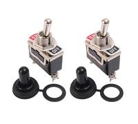 Juego de Mini interruptor de palanca, tapa impermeable, E-TEN1021, 2 pines, encendido y apagado, controlador de tablero de barco y motocicleta, palanca de cambios, 1/2(2Set)