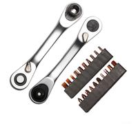 Juego de mini llaves de trinquete 2 en 1, kit de puntas de destornillador de 22 piezas con estuche de almacenamiento, herramienta reversible de acero de alto carbono para reparación de bicicletas