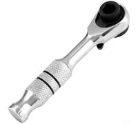 Juego de mini llaves de trinquete de 1/4 de accionamiento de 72 dientes, mango reversible para reparación de automóviles, fijación de muebles del hogar, acero cromado (D)
