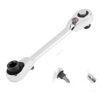 Juego de mini llaves de trinquete de 1/4 de accionamiento de 72 dientes, mango reversible para reparación de automóviles, fijación de muebles del hogar, acero cromado (A)