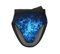 Juego de mini manoplas de horno de silicona con estampado de notas musicales azules, protección para hornear, cocinar, asar y acampar, talla única