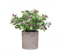 Juego de mini plantas artificiales de 20 cm, maceta de plástico realista para centro de mesa, dormitorio, decoración de baño (Lotus)