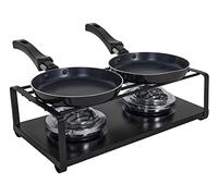 Juego de mini raclette sin electricidad, para 2 personas, barbacoa de mesa con 2 sartenes, camping, festival, picnic, mesa con quemador para pasta combustible, funcionamiento con fuego