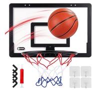 Juego de minicanasta de baloncesto interactiva y ajustable, sin | Canasta de baloncesto para colgar en la puerta, para niños y niñas, al aire libre, escuela, guardería, espacio, juegos C