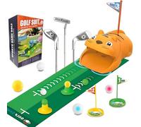 Juego de minigolf para niños, 21 piezas de juguete para exteriores con 3 palos de golf retráctiles, 8 bolas, alfombrilla de putting para el hogar, interior y exterior, maletín de golf, juguete para