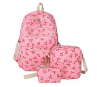 Juego de mochila con, de nailon, grande, mediana y pequeña, 46 x 33 x 16 cm, elegante de libros para mujer con viajes, escuela, uso diario, organizador de maquillaje, salida casual
