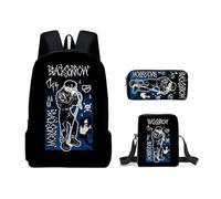 Juego de mochila de anime de 3 piezas, Luka/Mizi/Iván/Till con estampado de figuras, bolsa escolar de un solo hombro, estuche para lápices, mochila casual para laptop, para adolescentes, niños y niñas