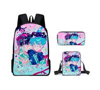 Juego de mochila de anime de 3 piezas, Luka/Mizi/Iván/Till con estampado de figuras, bolsa escolar de un solo hombro, estuche para lápices, mochila casual para laptop, para adolescentes, niños y niñas