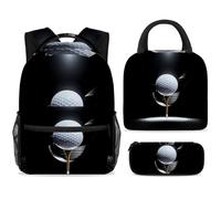 Juego de mochila escolar con bolsa de almuerzo, estuche para lápices, juego de 3 mochilas escolares, mochila de viaje, mochila casual para adolescentes, niñas, niños, primaria, junior, medio, pelota