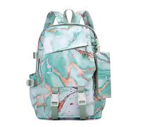 Juego de Mochila Escolar con Estuche para Lápices 2 Piezas Bolsas Escolares para Adolescentes Niñas Niños Primaria Junior Escuela Media Ligera Mochila de Viaje y Estuche para Lápices(Green)