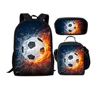Juego de mochilas de fútbol para niños, con bolsa de almuerzo aislada, estuche para bolígrafos, mochila casual para deportes al aire libre, viajes, color, 5.0cm*10.5cm*20.5cm, Estuche para lápices
