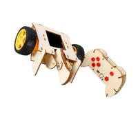 Juego de modelos de coche de batalla con construcción de panel de madera, A | Botones visibles y controles de palanca, interacción manual, uso directo y observación de viaje después del montaje