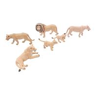 Juego de Modelos de Leones, Mini Estatuas de Animales Salvajes Realistas, Juguetes, Figuras Familiares de Leones, Decoración para Proyectos Escolares, Material de Vinilo No Tóxico para Juegos