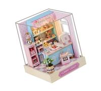 Juego de modelos de tienda en miniatura de madera hechos a mano para adultos, proyecto de pasatiempo relajante, sala creativa, arquitectura, modelo de edificio