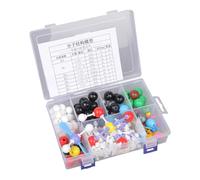 Juego de modelos moleculares de química, 207 Uds, con 79, 110 conectores, 18 nubes de electrones para educación científica, conjunto de modelos de química