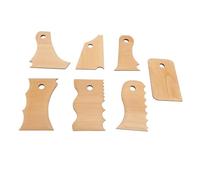 Juego de moldeadores de pie de cerámica, 7 piezas de varias formas de haya de madera de corte de cerámica, herramientas para las costillas de la textura arcillosa para la artesanía arcilla, lijado de