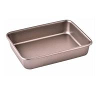 Juego de moldes antiadherentes acero al carbono for hornear, bandeja profunda cuadrada y rectangular 2x grosor, apilables resistentes a la deformación(Gold-Deep,13 in)