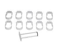 Juego de moldes de aluminio para pasteles, set de moldes para hornear pastel de luna, galletas y repostería, cortador de fondant en 3D con placa de presión, herramienta de horneado (forma de piña)