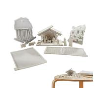 Juego de moldes de arcilla para belén, decoración de belén, decoración de belén, sagrada familia católica, moldes de silicona para decoración del hogar de resina, decoración de vacaciones