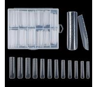 Juego de moldes de gel de doble punta francesa, juego de formas de extensión de cubierta completa, molde de gel artificial para extensión de poliéster
