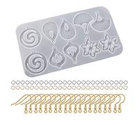 Juego de moldes de resina para pendientes, colgante de silicona con agujero para colgar, herramientas de manualidades para colgantes epoxi, collares, pendientes, kit único