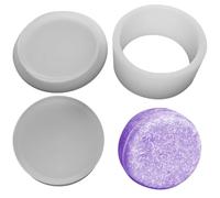 Juego de moldes de sal de baño 3D, molde de plástico para hacer jabón con superficie lisa, molde redondo de bomba de baño de 2.5 pulgadas, molde de barra de prensa de champú para bombas de baño y