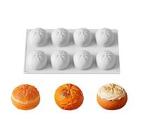 Juego de moldes de silicona 3D de 6 cavidades con forma de frambuesa, arándano, naranja, mousse para hornear, postre, pudín, cubitos de hielo, fácil liberación