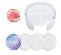 Juego de moldes de silicona, 5 unidades, redondos, resina epoxi, posavasos de silicona, bandeja con forma de silicona, para la decoración del hogar, bandejas de cocina para el hogar