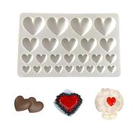 Juego de moldes de silicona con forma de corazón, 4 tamaños, antiadherentes, fáciles de liberar, reutilizables, herramientas de decoración para hornear, dulces, chocolate, pasteles, horno, rosa