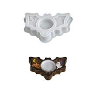 Juego de moldes de silicona con temática de Halloween para crear soportes únicos con intrincados espectros de murciélago de calabaza, tallado de murciélago, molde en relieve de calabaza