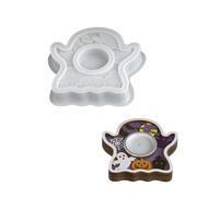 Juego de moldes de silicona con temática de Halloween para crear soportes únicos con intrincados fantasmas de murciélagos de calabaza, tallados, decoración de Halloween, manualidades de silicona