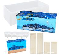 Juego de moldes de silicona de resina epoxi, diseño de diorama de montaña marina en miniatura