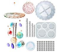 Juego de moldes de silicona fáciles de usar para principiantes, manualidades, colgantes de forma geométrica, llaveros y campanillas de viento, molde de resina redondo para campanillas de viento
