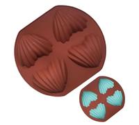 Juego de moldes de silicona - Moldes 3D de animales marinos, moldes de conchas rosas, moldes para pan, molde de chocolate, antiadherente, para caramelos, cubitos de hielo, forma de corazón, conchas