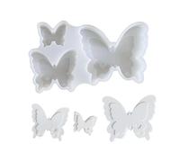 Juego de moldes de silicona para diseños creativos de mariposas resistentes y flexibles en tres tamaños, ideal para proyectos de manualidades