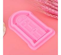 Juego de Moldes de Silicona para Puerta y Ventana de Fondant, Bricolaje, para Hornear Pasteles, Galletas, Chocolate, Perfecto para Niños, Molde Rosa de Calidad Alimentaria, 2 uds. (PINK)